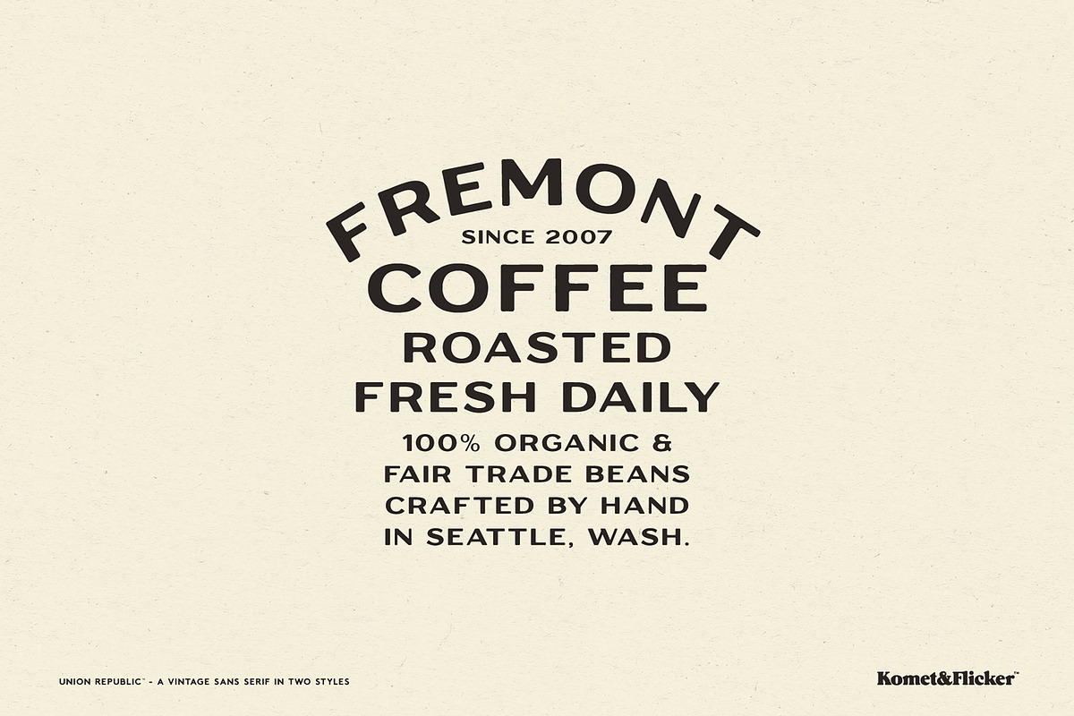 Union Republic, a Sans Serif Font by Komet & Flicker (Photo 6 of 12)