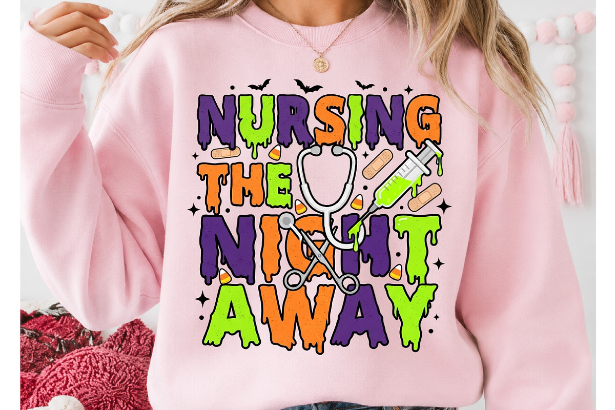 Nursing the Night Away Halloween PNG, a Seasonal Illustration by DreamCafeArt (Photo 2 of 7)