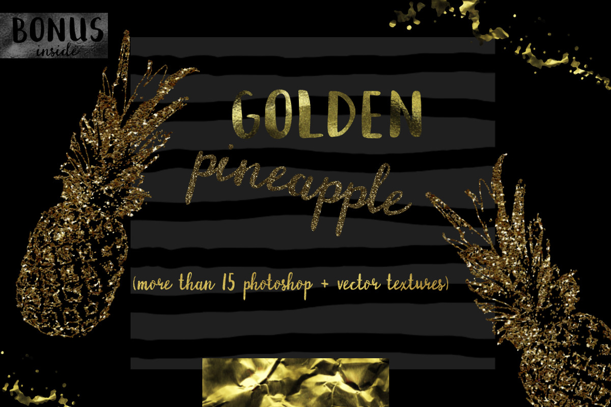 Golden Pineapple, a Texture Graphic by Maria Zebroff (Photo 1 of 4)