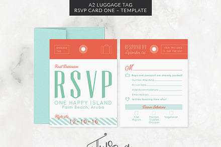 A2 Luggage Tag RSVP Card Template