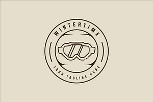 winter goggles logo vector line art, a Branding & Logo Template by zyxroun shop