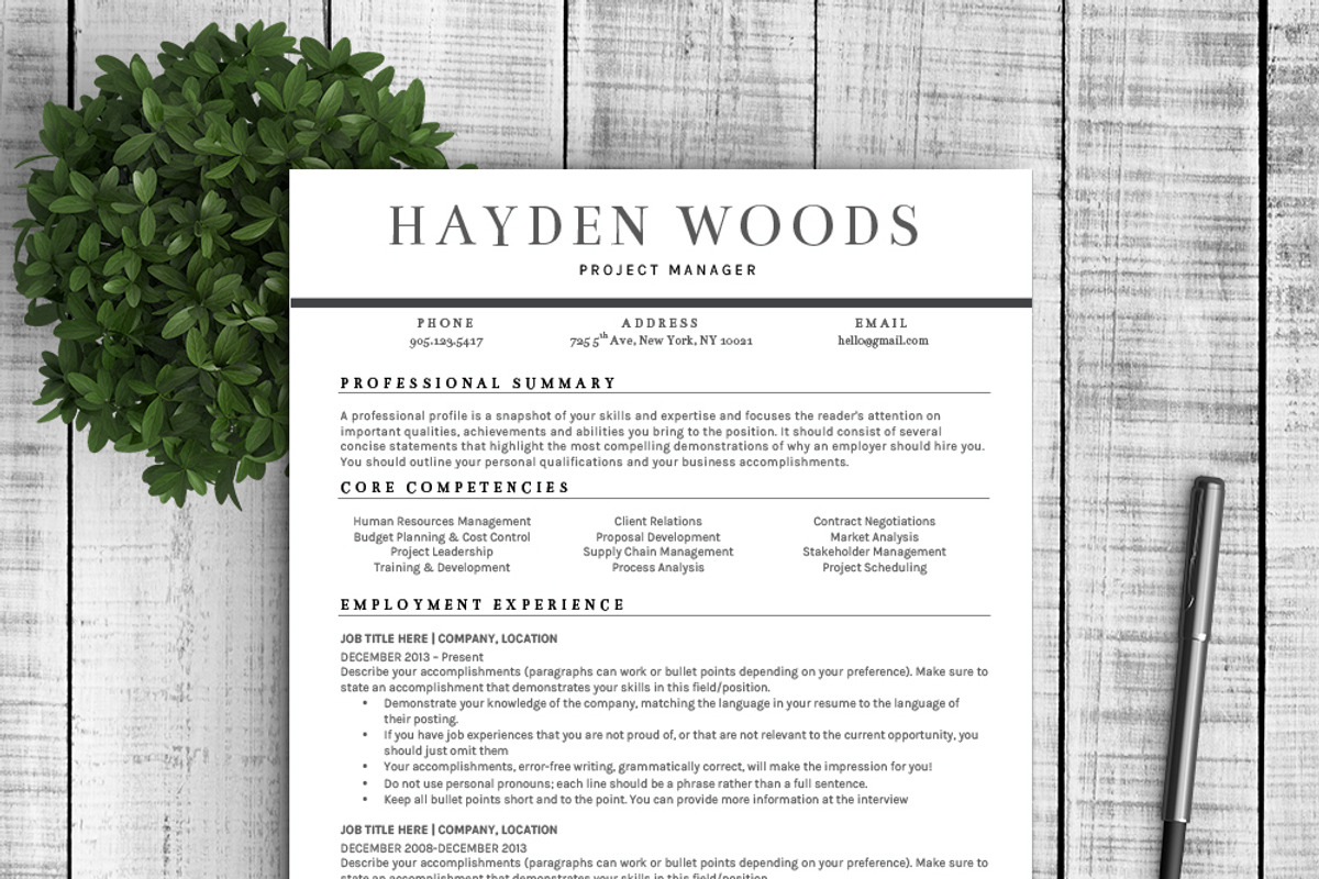 Resume Template Hayden, a Resume Template by Resume Template Shoppe (Photo 2 of 5)