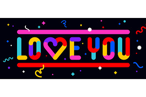 Love You. Funny phrase, text, an Illustration by Foxys Graphic