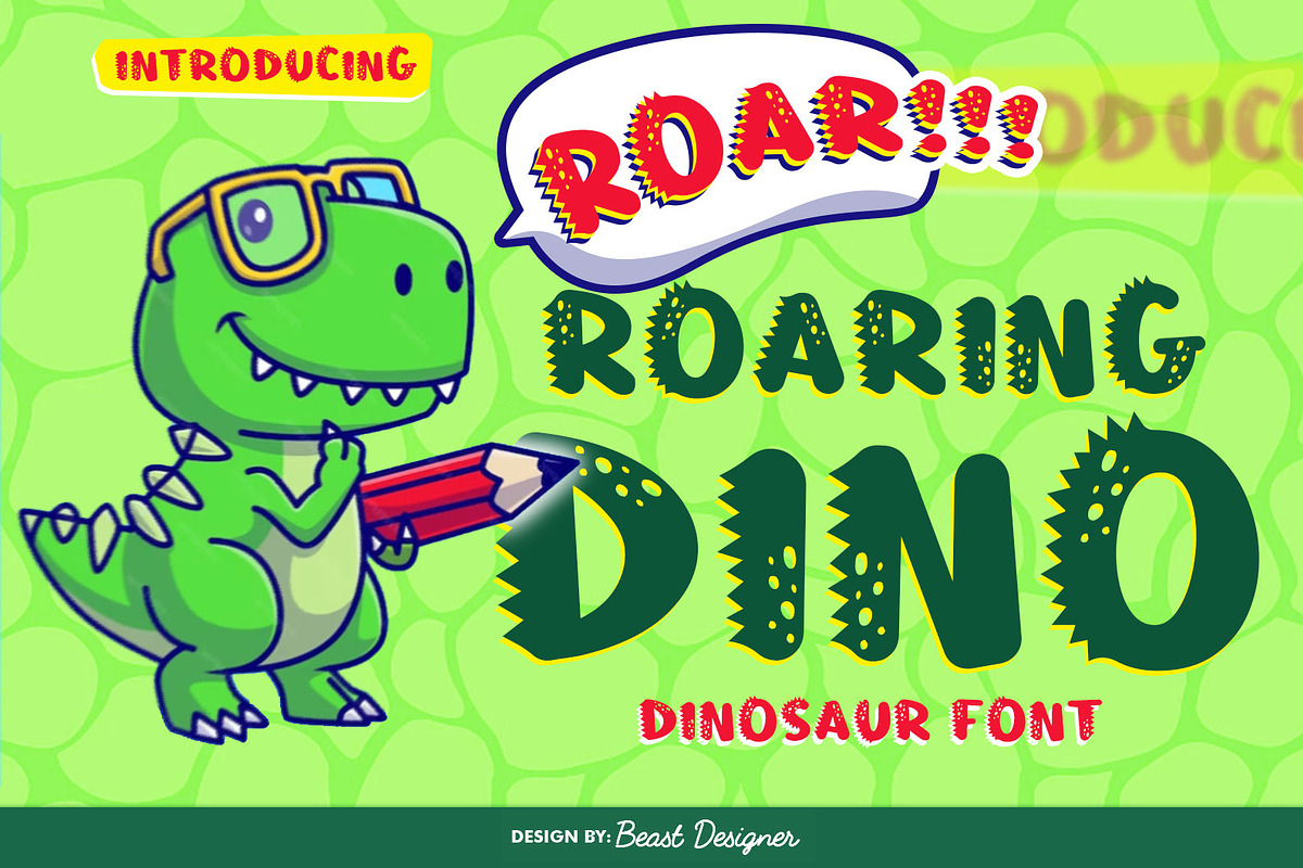 Roaring Dino, a Font by Beast Designer (Photo 1 of 2)