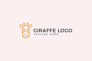 Cute Giraffe Animal Logo Template