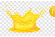 Realistic golden liquid splash, a Decorative Illustration by Yayasya (Thumbnail 3 of 3)