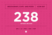 Restaurant, Cafe And Food Icon Set, an Outline Icon by Pathlord (Thumbnail 1 of 7)