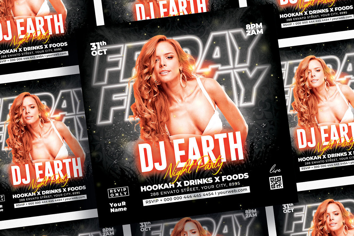 DJ Party Flyer Template, a Flyer Template by creative-mint (Photo 1 of 4)