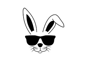 Bunny wearing black glasses., an Illustration by Tanysl
