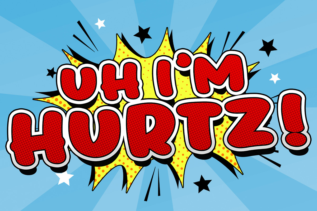 Uh, I'm Hurtz | Cartoon Fonts, a Font by Crump Hand (Photo 1 of 8)