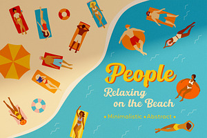 People relaxing on the beach, a Person Illustration by Neliakott ♥