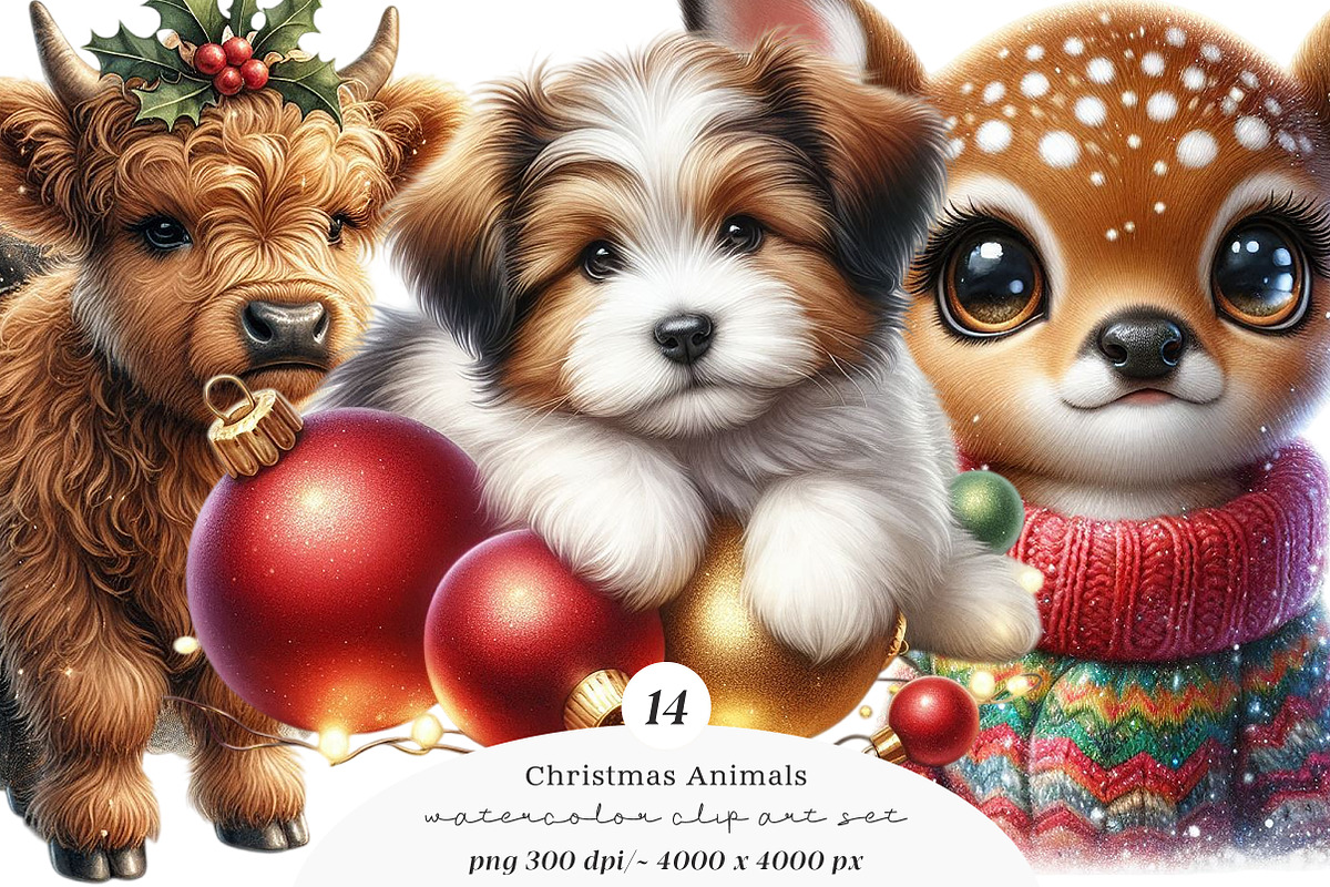 Christmas Animals Clipart PNG, a Transportation Illustration by SinaCreation (Photo 1 of 7)