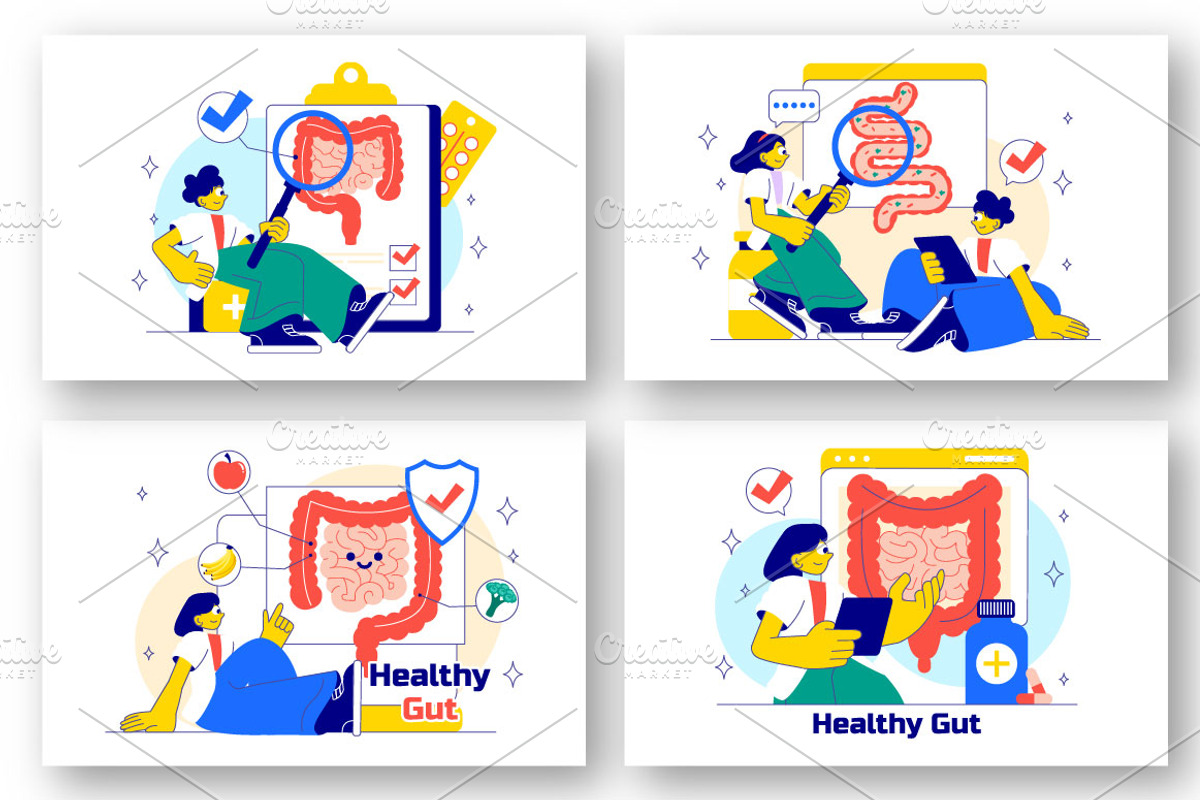 10 Healthy Gut Illustration, a Healthcare Illustration by denayunebgt (Photo 3 of 4)