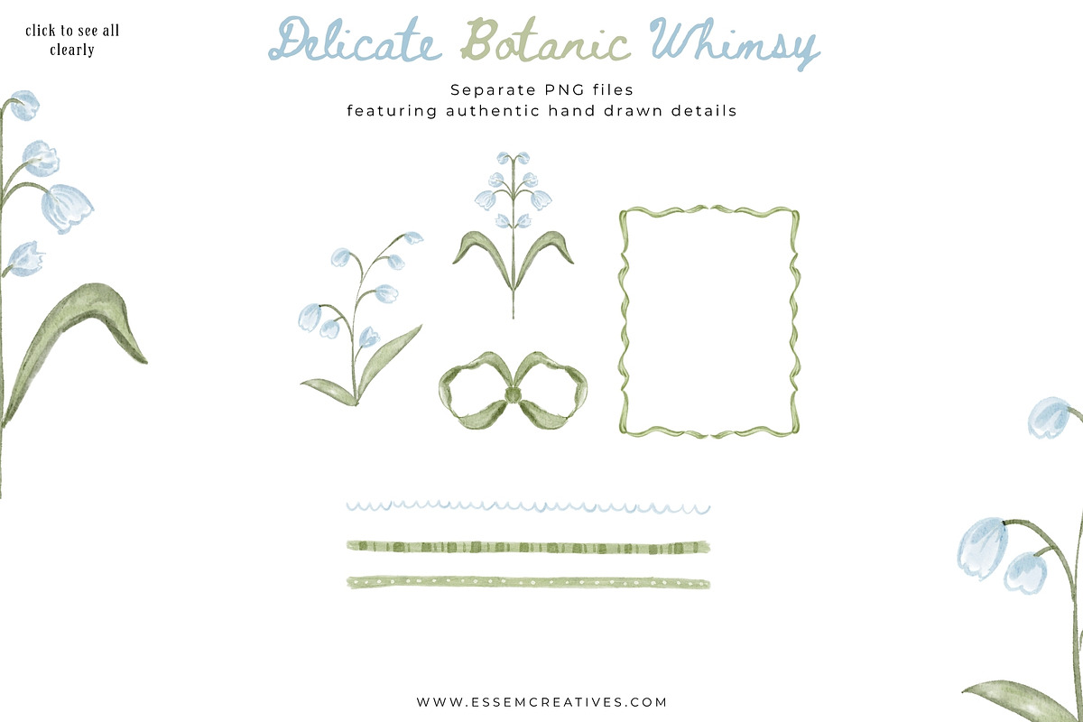 Grandmillenial Botanic Blue & Green, a Decorative Illustration by Essem Creatives (Photo 5 of 7)