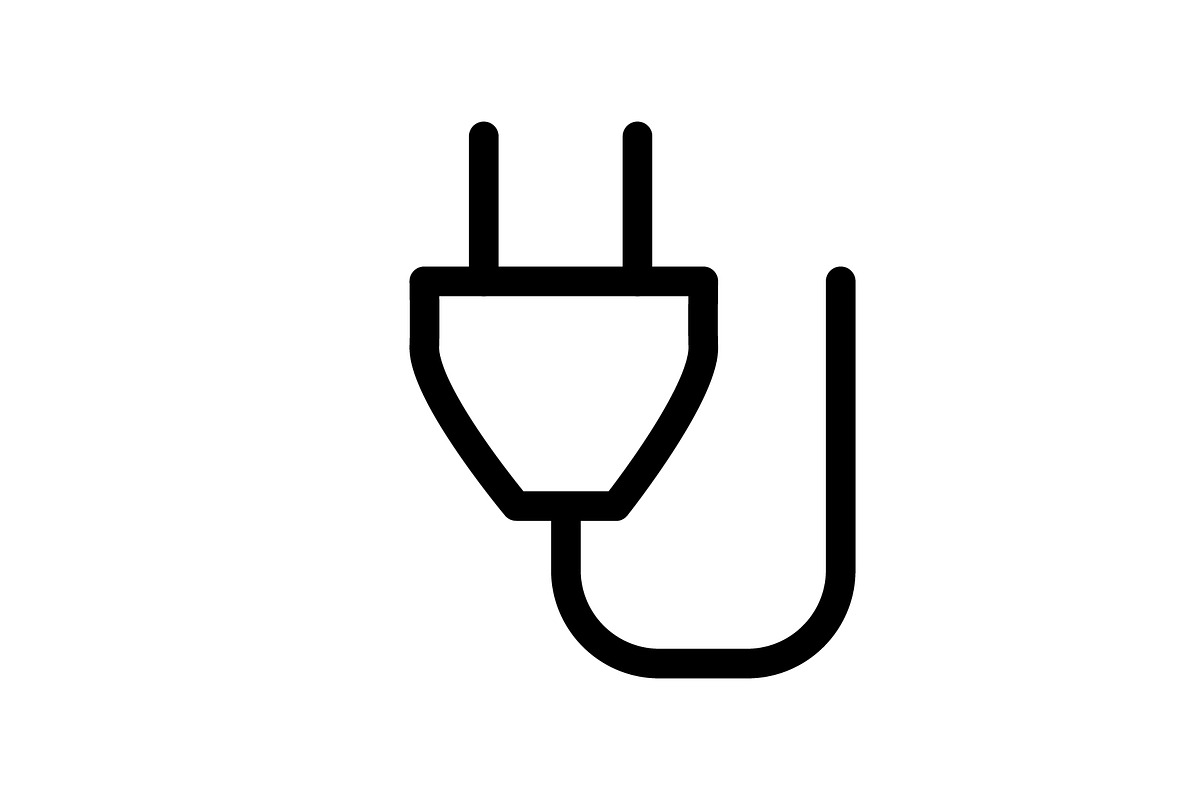 Power plug icon, an Outline Icon by Sumberpangan