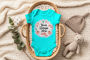 baby onesie mockup PSD, a Shirt Mockup by Rami's Mockups