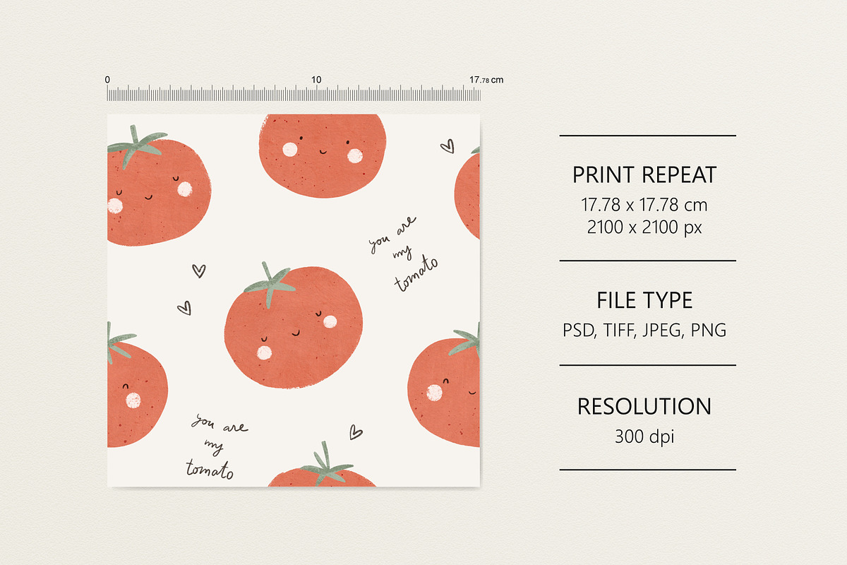 Cute tomato, a Pattern Graphic by Olena Kuznietsova (Photo 6 of 10)