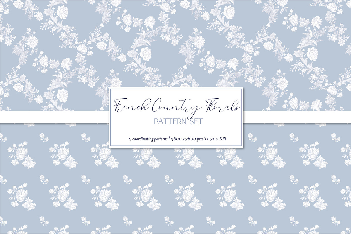 French Country Florals Pattern Set, a Pattern Graphic by Mieken Petra ...