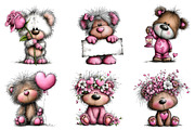 Valentine's Whimsical Bear Clipart, an Illustration by Dream Creation (Thumbnail 6 of 8)