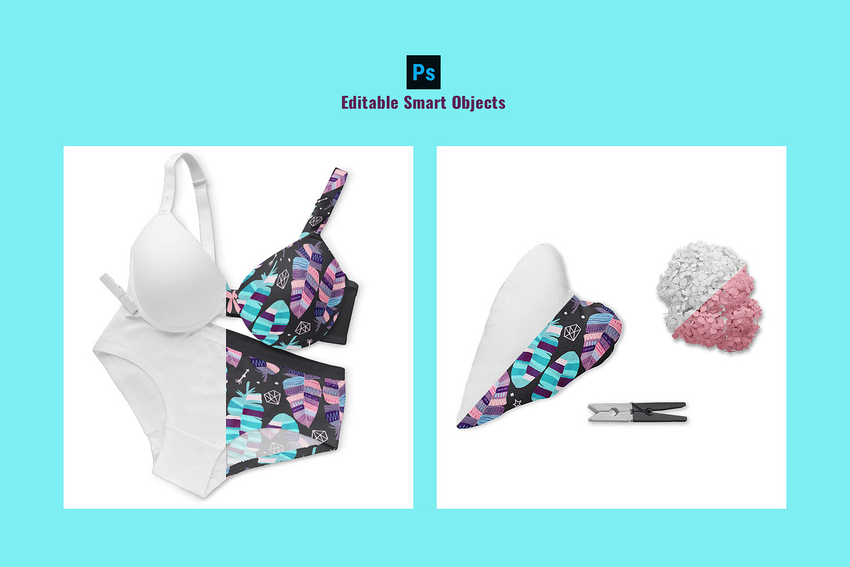 Organic Cotton Lingerie Set Mockup, an Apparel Mockup by Designertale (Photo 2 of 6)