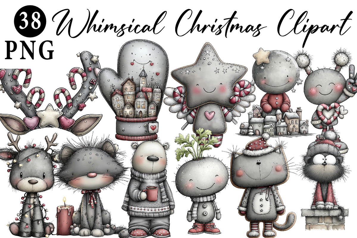 Whimsical Christmas Clipart, an Illustration by Daily.Designs (Photo 1 of 5)