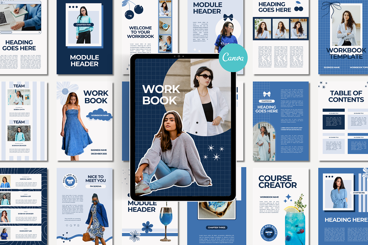Blue Ebook Workbook Canva Template, a Marketing Template by Anna Design Studio (Photo 1 of 11)