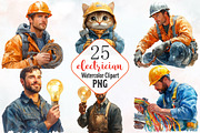 Electrician Watercolor Cliparts, an Illustration by RobertsArt (Thumbnail 1 of 7)