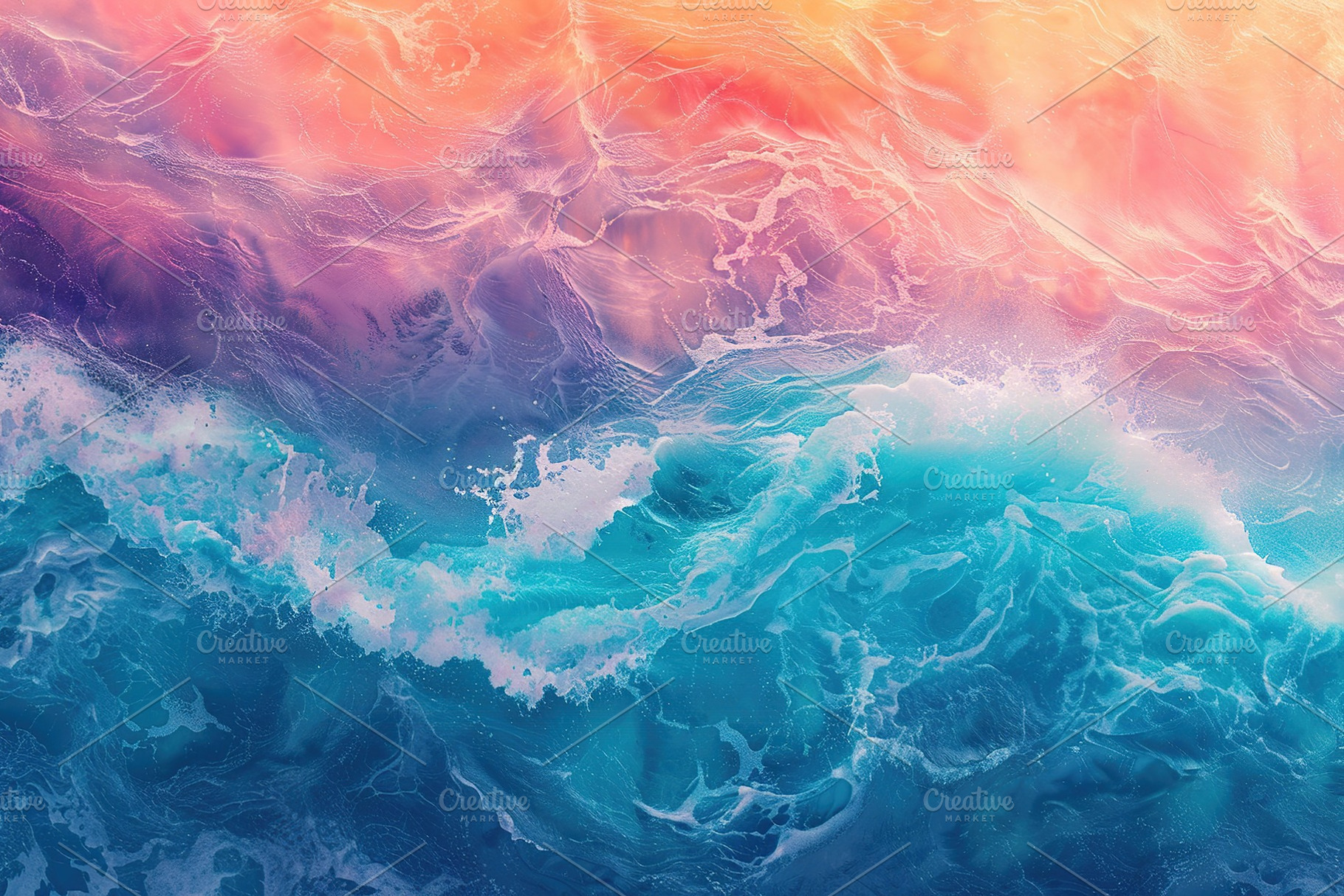 Abstract blue and pink waves wallpaper, an Abstract Photo by AlyaAnd