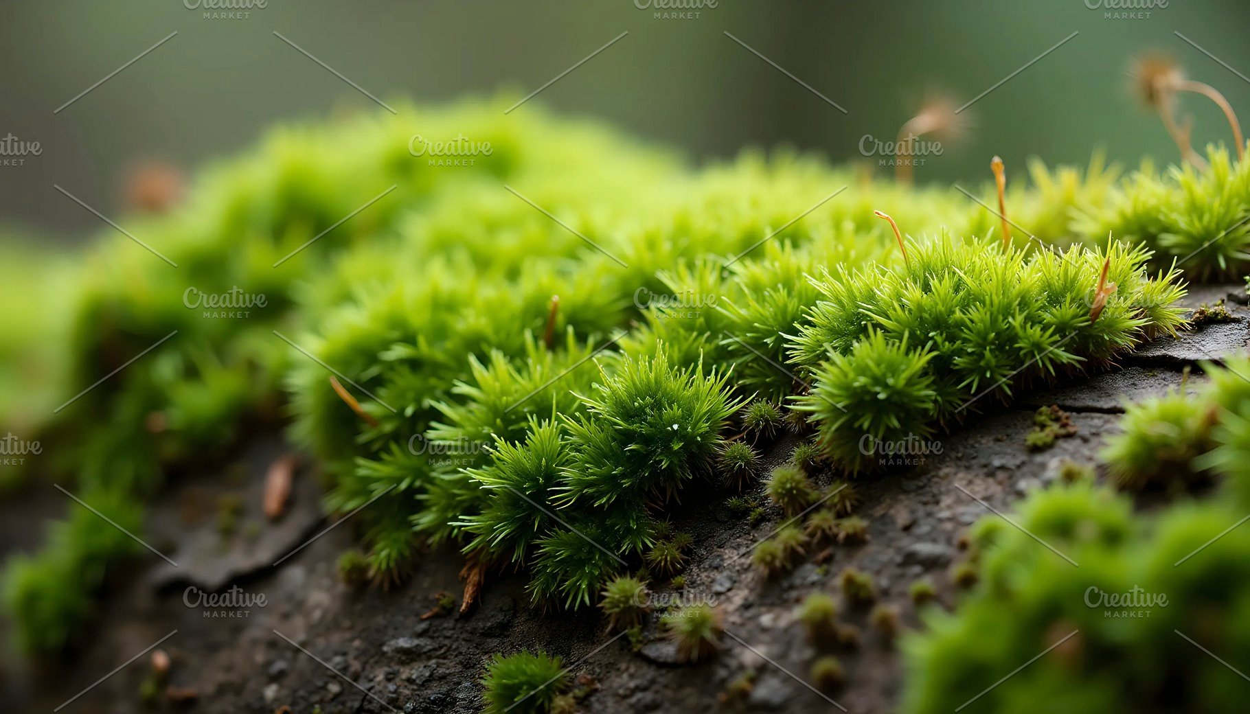 Moss Growing on Old Tree Bark Macro, a Photo by LOGOCREATIVE