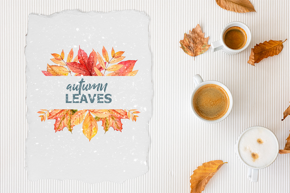 Autumn leaves. Watercolor clipart, an Illustration by VerAna (Photo 6 of 8)