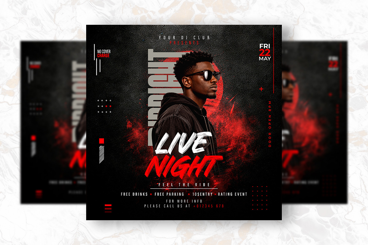 Night Party PSD Flyer Design, a Flyer Template by Shajib Shikder (Photo 2 of 2)