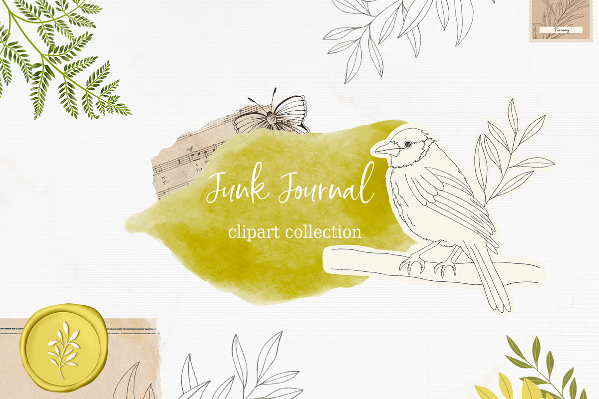Junk Journal Clipart Collection, an Illustration by Oh Mia Studio (Photo 1 of 5)
