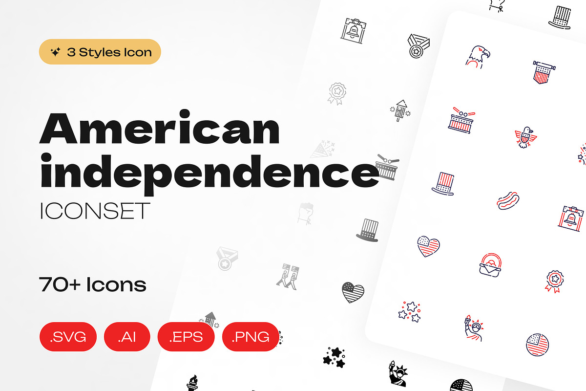 American independence Icons Set, an Icon by Yasa Design Studio (Photo 1 of 4)