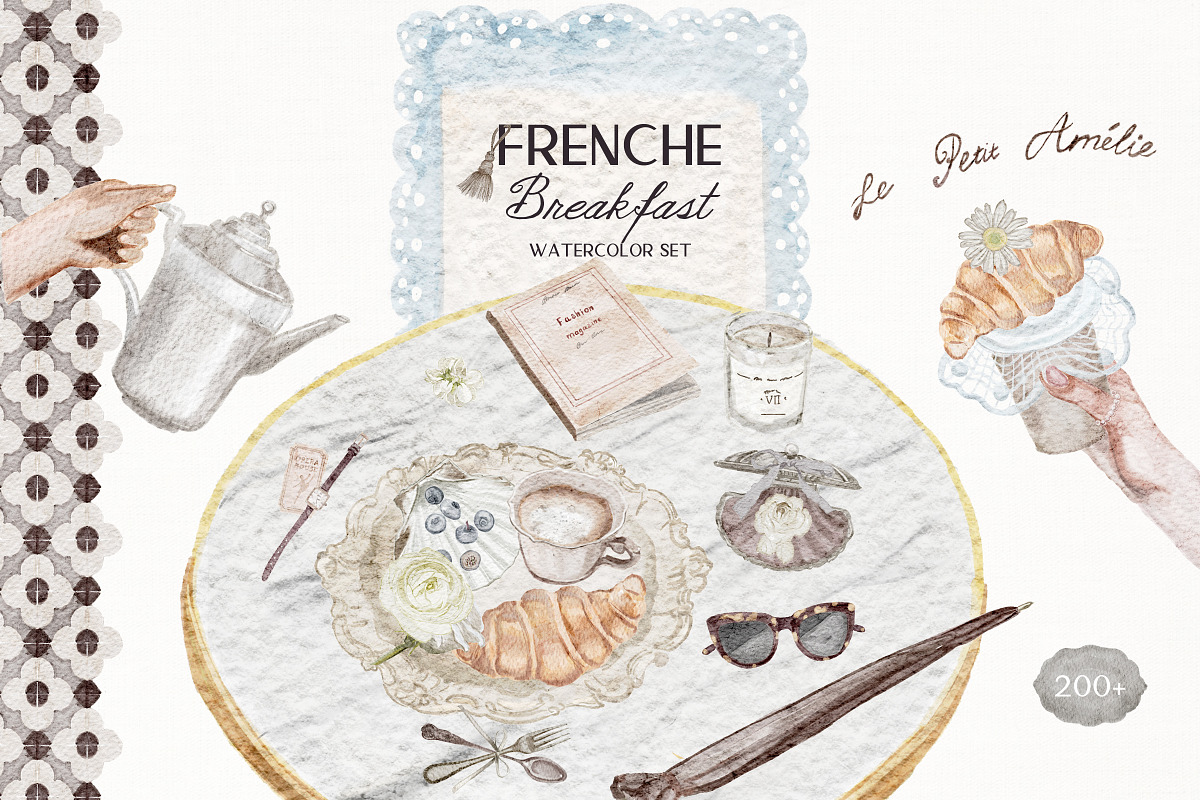 French Breakfast-Aesthetic food, a Food Illustration by Amely.Art (Photo 1 of 14)