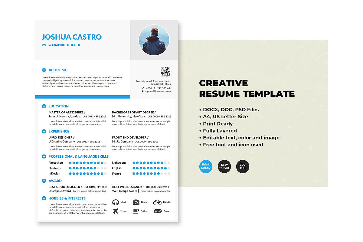 Creative Resume, a Resume Template by KHIDD (Photo 1 of 6)