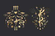 Golden kaleidoscope. Vector graphics, a Decorative Illustration by Chikovnaya (Thumbnail 11 of 14)