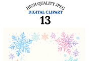 Snowflake Border Clipart Set, a Decorative Illustration by Pati Charm Studio (Thumbnail 1 of 8)
