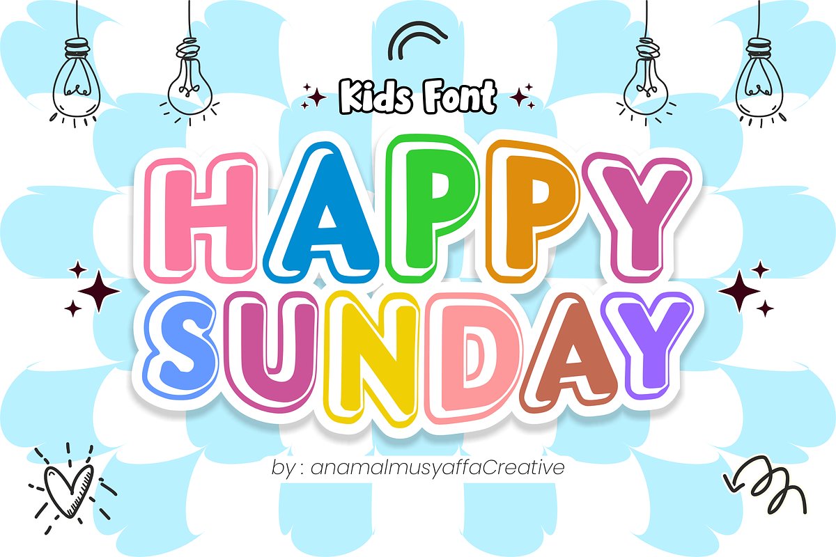 Happy Sunday - Display Font, a Font by KiddoGlyphs Studio (Photo 1 of 5)