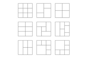 Templates for photo in line style, an Illustration by Vector Creator