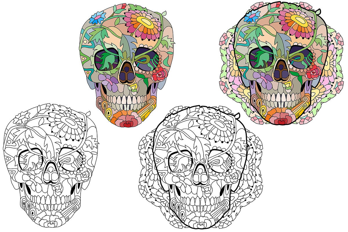 Decorative skulls and brains, a Graphic by Watercolor fantasy (Photo 3 of 9)