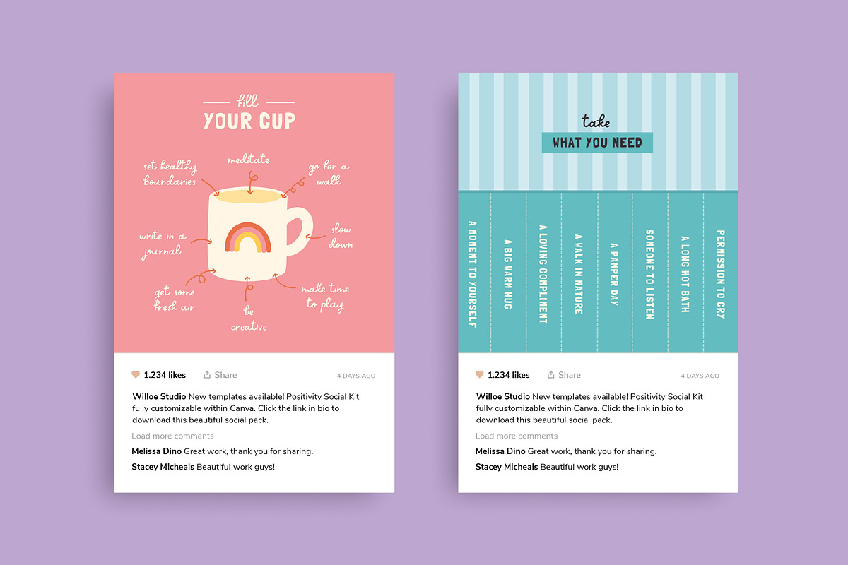 Positivity Social Kit - Canva, a Social Media Template by Willoe Studio (Photo 5 of 13)