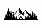 silhouette camping tent mountain, an Illustration by Amazin_art (Thumbnail 10 of 17)