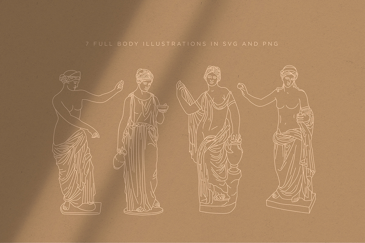 Aesthetic Greek Sculpture Line Art, an Illustration by Rough Edges Supply Co. (Photo 7 of 14)