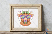 Retro Mardi Gras Highland Cow Png, an Illustration by Creative Art (Thumbnail 2 of 6)