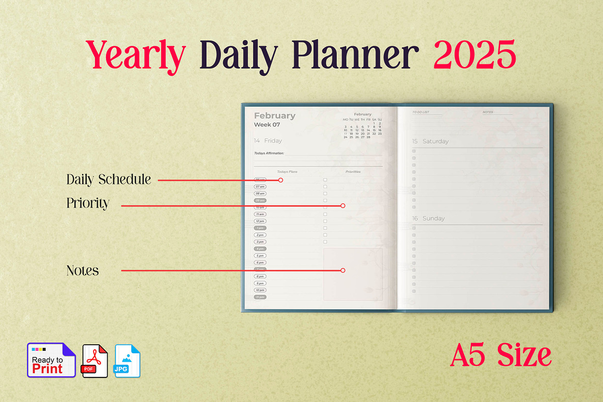 2025 Yearly Daily Planner, a Stationery Template by Graphic Template (Photo 2 of 2)