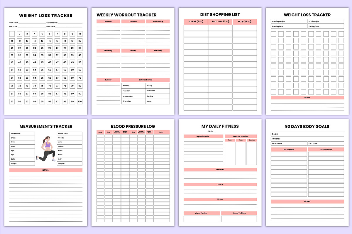2026 Health & Fitness Journal Canva, a Stationery Template by Mustafiz (Photo 7 of 10)