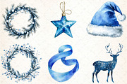 Christmas Blue Clipart PNG, an Illustration by DreamCafeArt (Thumbnail 2 of 7)