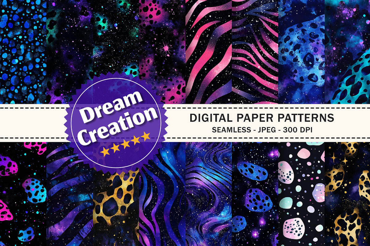 Galaxy Animal Print Digital Paper, a Texture Graphic by Dream Creation (Photo 1 of 7)