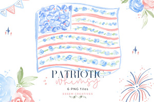 Floral Flag Patriotic Whimsy PNG, a Background Graphic by Essem Creatives