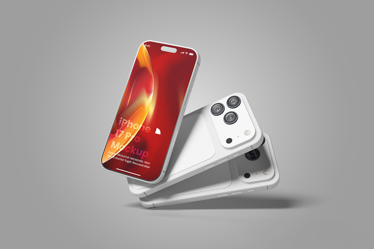 Floating iPhone 17 Pro Mockup, an iPhone Mockup by My Code Std (Photo 3 of 6)